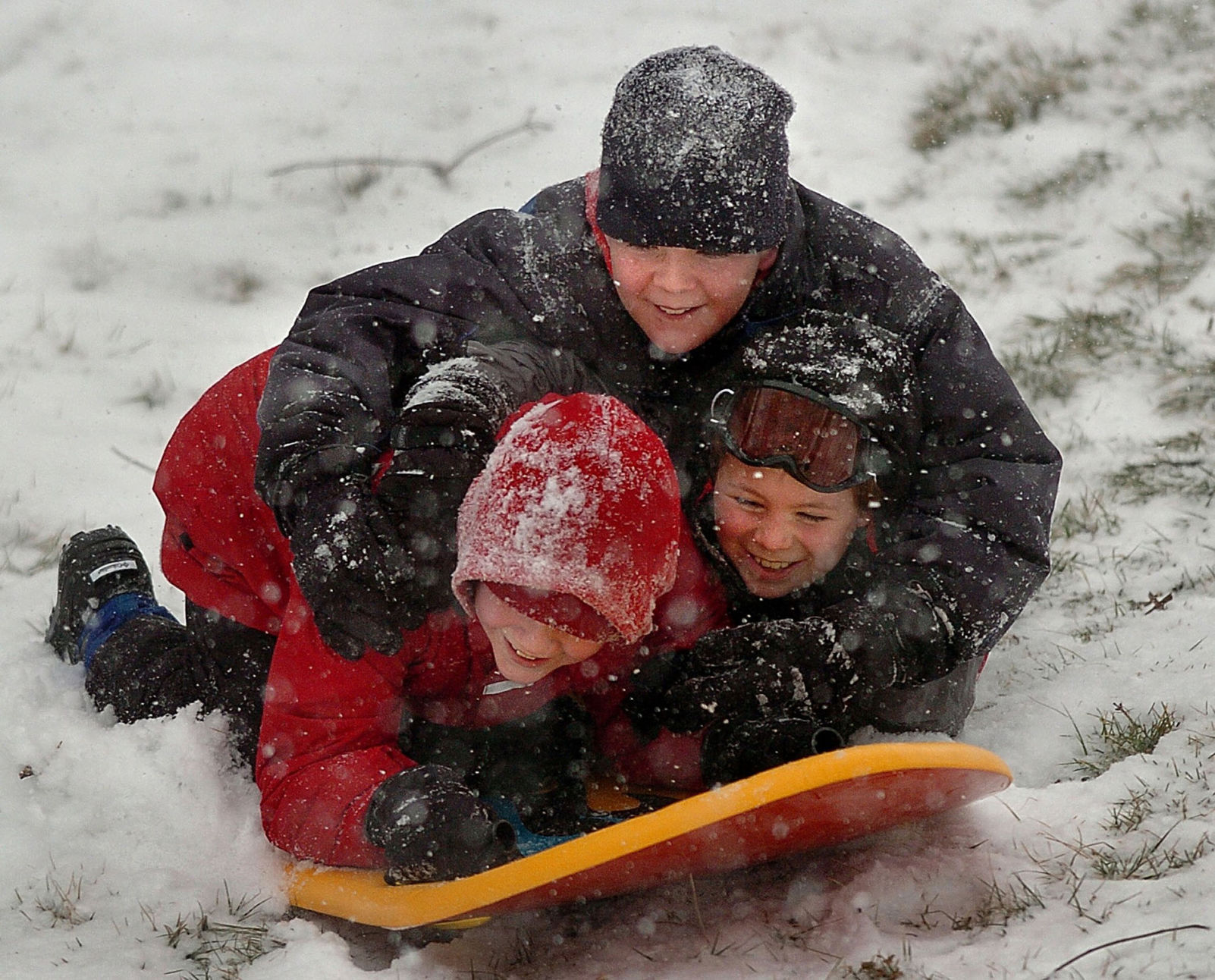 Go sledding instead of playing in snowbanks